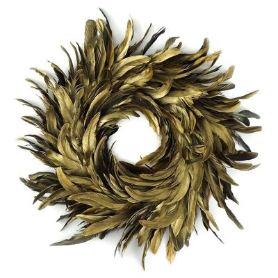 Gold Schlappen Feather Wreath 40cm