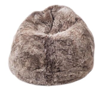 Fauteuil poire en peau de mouton Pouf islandais en peau de mouton taupe tondu - Géant 2