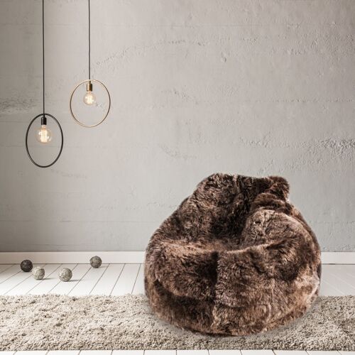 Sheepskin Beanbag Chair Icelandic Shorn Chestnut Sheepskin Bean Bag, Sheep Skin Brown - Large