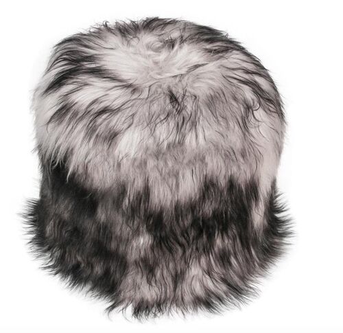 The Boudoir Sheepskin Pouffe - Icelandic Long Fur ALL COLOURS - Cool Grey