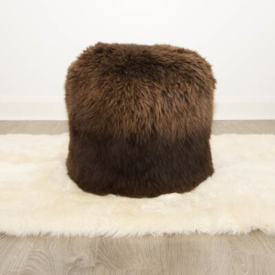 The Boudoir Sheepskin Pouffe - Natural British Brown - British Brown