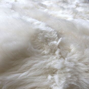 Pouf Boudoir en Peau de Mouton - Brun Britannique Naturel - Blanc Britannique