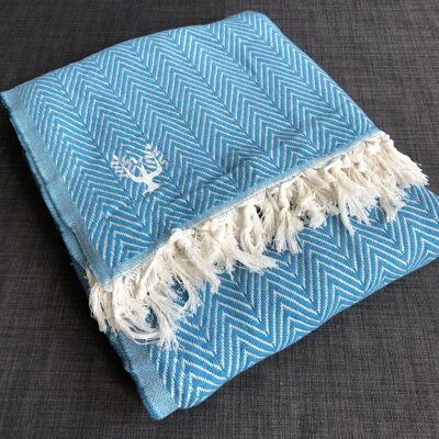 Sonata Organic Cotton Handwoven Throw - Teal