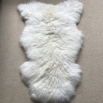 Tapis en peau de mouton blanc britannique XL de qualité supérieure 100% naturel en libre parcours 120cm 4