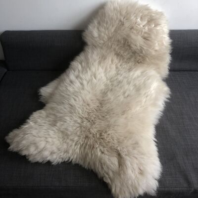 Swedish Sheepskin Rug Sheep Skin Throw - Champagne - Hygge Nordic Decor - L