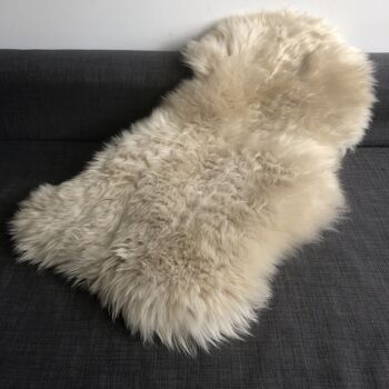 Tapis Suédois en Peau de Mouton Jeté en Peau de Mouton - Champagne - Décor Nordique Hygge - L 5