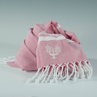 Hampton Hammam Towel | Pink-on-Pink | Wildash London