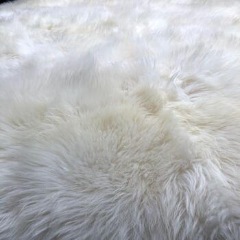 Tapis rond doux en peau de mouton britannique blanc crème ivoire TOUTES LES TAILLES DISPONIBLES - 110cm / 3.6 ft 5