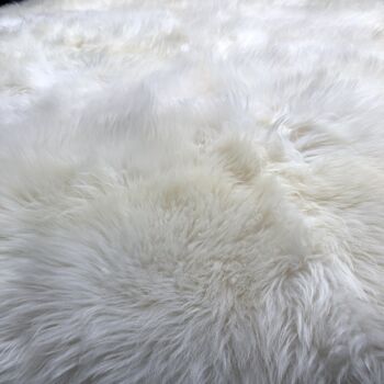 Tapis rond doux en peau de mouton britannique blanc crème ivoire TOUTES LES TAILLES DISPONIBLES - 110cm / 3.6 ft 6