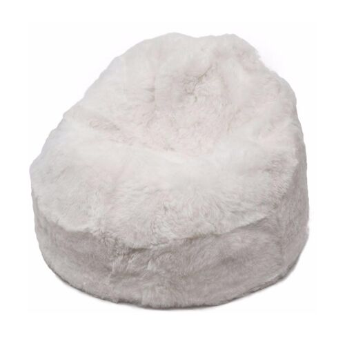 Sheepskin Beanbag Chair 100% Natural Icelandic Shorn 50mm Bean Bag ALL COLOURS - Junior - Natural White