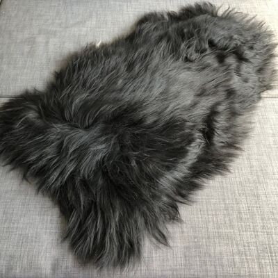 Icelandic Natural Black Eco Sheepskin Rug 100% Undyed - Large