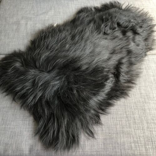 Icelandic Natural Black Eco Sheepskin Rug 100% Undyed - XXXL