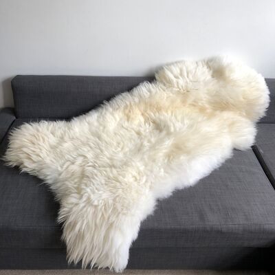 XXXL 130cm+ (51”+) Top Quality British White Sheepskin Rug 100% Natural Free-range UK Ecofriendly Huge Sheepskin Skin