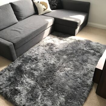 Magnifique tapis islandais en peau de mouton Cool Grey Shorn 50mm Bords droits Rectangulaire TOUTES LES TAILLES DISPONIBLES - 9' x 12' 3