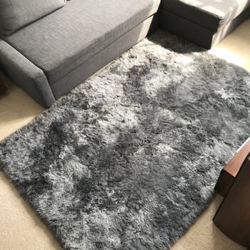 Magnifique tapis islandais en peau de mouton Cool Grey Shorn 50mm Bords droits Rectangulaire TOUTES LES TAILLES DISPONIBLES - 9' x 12' 4