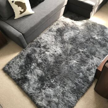 Magnifique tapis islandais en peau de mouton Cool Grey Shorn 50mm Bords droits Rectangulaire TOUTES LES TAILLES DISPONIBLES - 9' x 12' 5