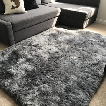 Magnifique tapis islandais en peau de mouton Cool Grey Shorn 50mm Bords droits Rectangulaire TOUTES LES TAILLES DISPONIBLES - 9' x 12' 8