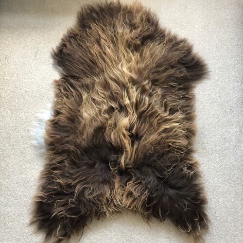 AMAZING Icelandic Bronze Russet Brown Sheepskin Rug Undyed Sheepskin Throw - L