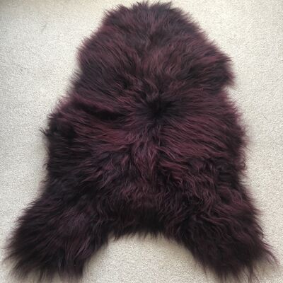 Icelandic Sheepskin Long Fur Rug Sheep Skin Throw Bordeaux ALL SIZES - Double Back to Back