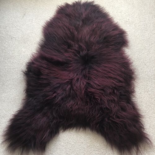 Icelandic Sheepskin Long Fur Rug Sheep Skin Throw Bordeaux ALL SIZES - Penta