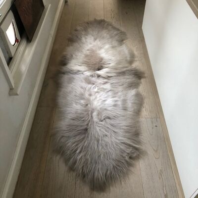 Icelandic Sheepskin Long Fur Rug Sheep Skin Throw Dove Grey ALL SIZES - Double Back to Back