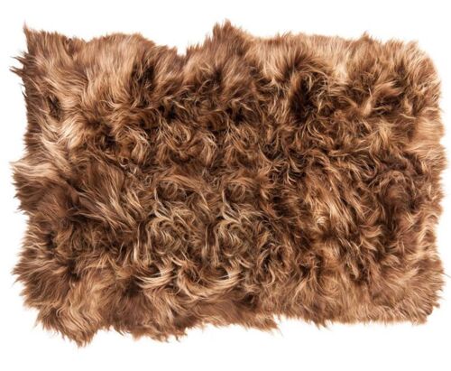 Icelandic Sheepskin Long Fur Rug Russet Rich Brown 100% Sheep Skin Throw ALL SIZES available Double, Triple, Quad, Penta, Sexto, Octo - Double Side by Side