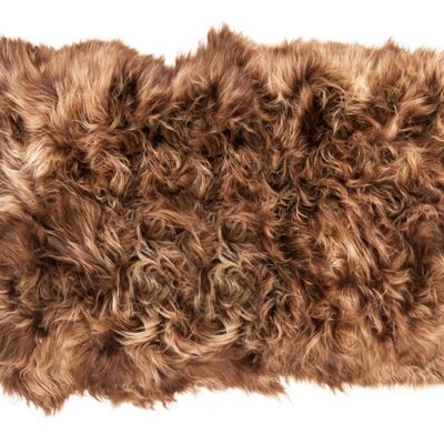 Icelandic Sheepskin Long Fur Rug Russet Rich Brown 100% Sheep Skin Throw ALL SIZES available Double, Triple, Quad, Penta, Sexto, Octo - Double Side by Side