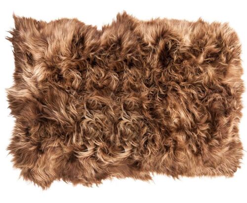 Icelandic Sheepskin Long Fur Rug Russet Rich Brown 100% Sheep Skin Throw ALL SIZES available Double, Triple, Quad, Penta, Sexto, Octo - Triple