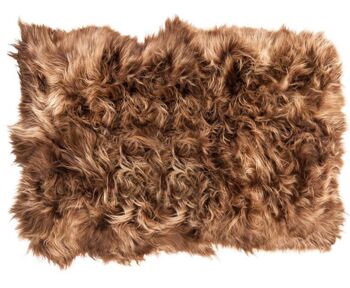 Tapis islandais en peau de mouton longue fourrure Russet Rich Brown 100% jeté en peau de mouton TOUTES LES TAILLES disponibles Double, Triple, Quad, Penta, Sexto, Octo - Triple 1