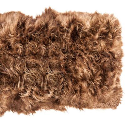 Icelandic Sheepskin Long Fur Rug Russet Rich Brown 100% Sheep Skin Throw ALL SIZES available Double, Triple, Quad, Penta, Sexto, Octo - Sexto