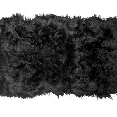 Icelandic Sheepskin Long Fur Rug 100% Natural Black Sheep Skin Throw ALL SIZES available Double, Triple, Quad, Penta, Sexto, Octo - Double Side by Side