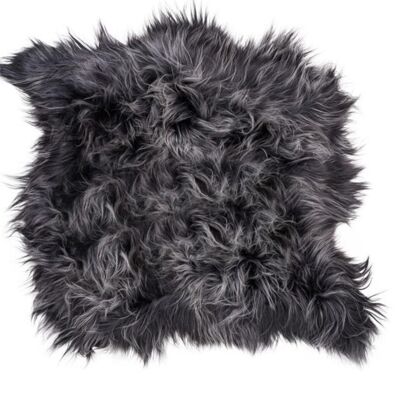 Icelandic Sheepskin Long Fur Rug Graphite Grey 100% Sheep Skin Throw ALL SIZES available Double, Triple, Quad, Penta, Sexto, Octo - Double Side by Side