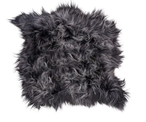 Icelandic Sheepskin Long Fur Rug Graphite Grey 100% Sheep Skin Throw ALL SIZES available Double, Triple, Quad, Penta, Sexto, Octo - Double Back to Back