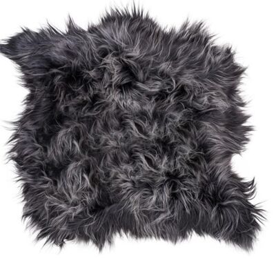 Icelandic Sheepskin Long Fur Rug Graphite Grey 100% Sheep Skin Throw ALL SIZES available Double, Triple, Quad, Penta, Sexto, Octo - Quad