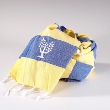 Serviette de Hammam Riviera Bleu Roi Jaune Vif 3