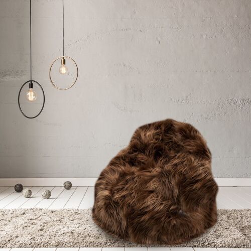 100% Icelandic Longhair Sheepskin Beanbag Chair Russet - Large