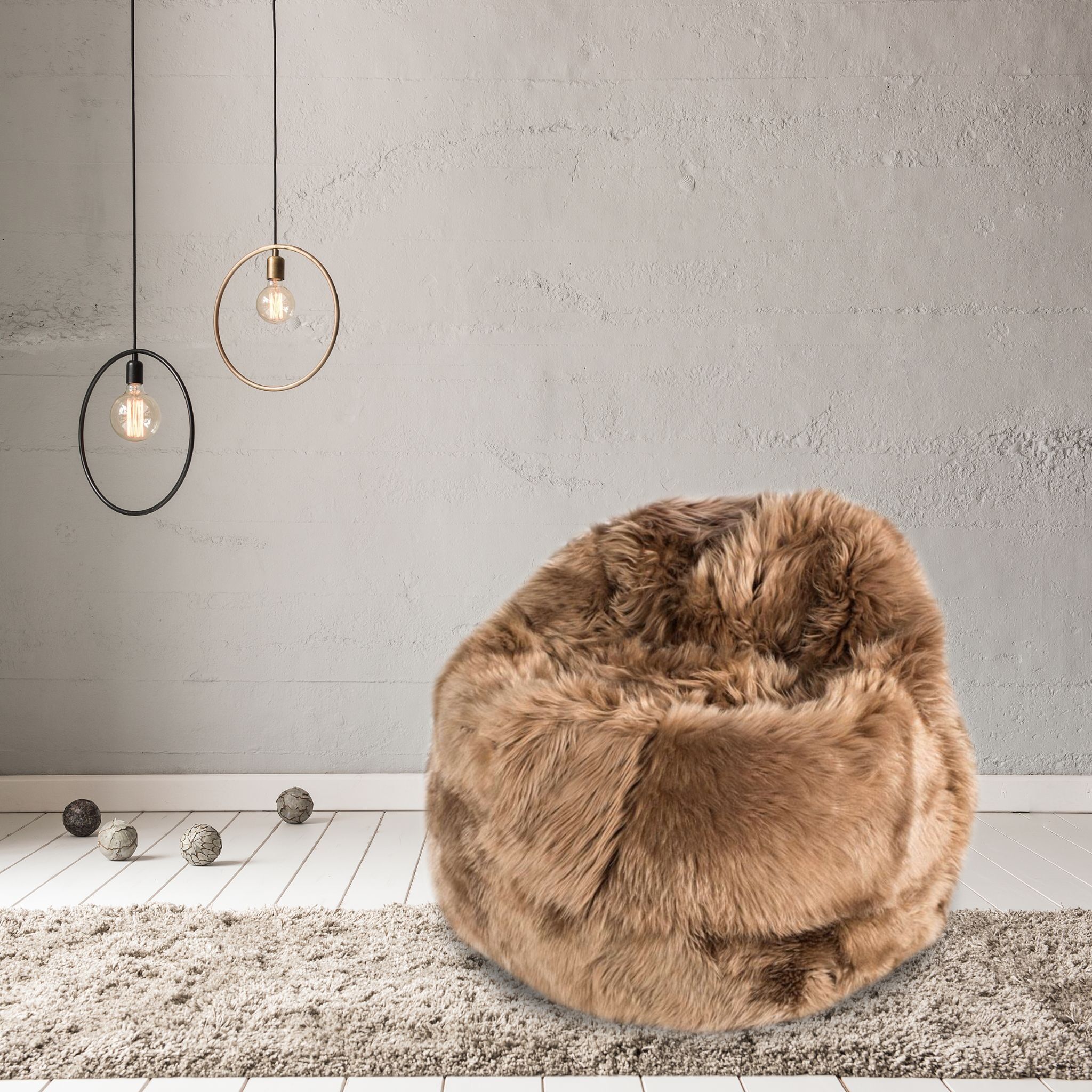 Giant sheepskin bean discount bag