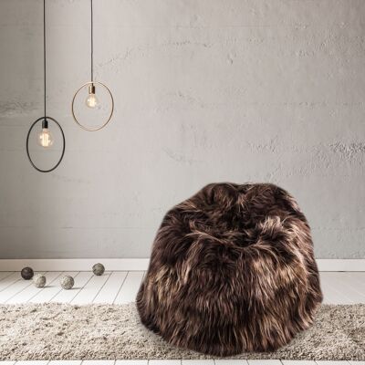 100% Icelandic Longhair Sheepskin Beanbag Chair Chestnut - Large