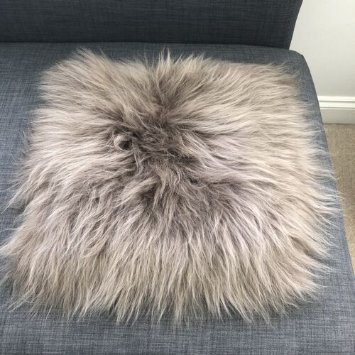 Icelandic Sheepskin Square Seat Cover 37cm Taupe