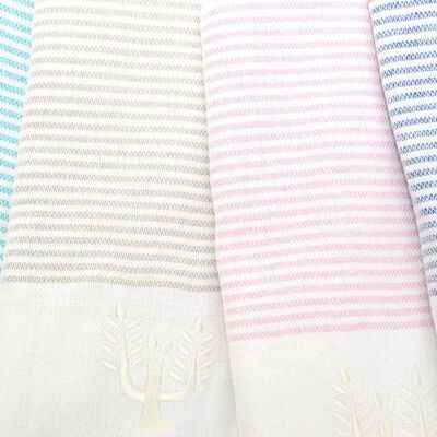 Cancun Striped Hammam Towel | Stone Beige | 100% Cotton