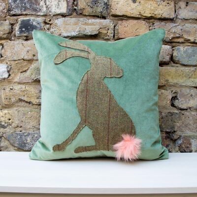 Harrold the Hare Lop Eared Islay Tweed Countryside Cushion - 45cm x 45cm