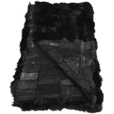 Ink Black Tuscan Shearling Throw | Rug | Wildash London - 185cm x 260cm