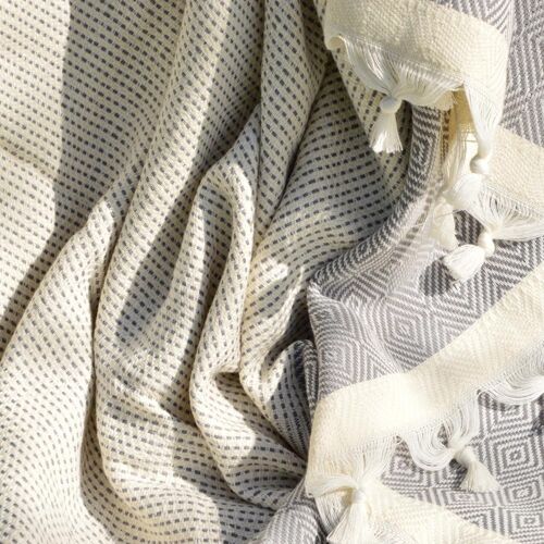 Seray XL Cotton Throw Pewter