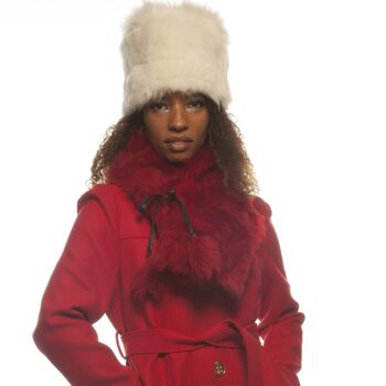 Chapeau Pillbox en Shearling Katie - Grand - Crème coagulée 6