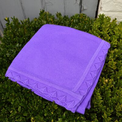 Cashmere Scallop Edge Baby Blanket - Purple People Eater