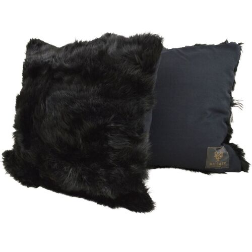 Shearling Cushion Square 45cm Black & Black Merino Wool