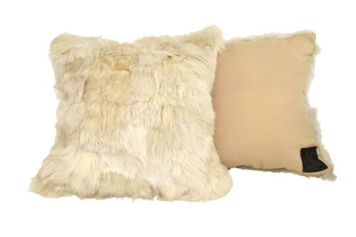 Shearling Cushion Square 45cm Clotted Cream & Sandstone Merino Wool