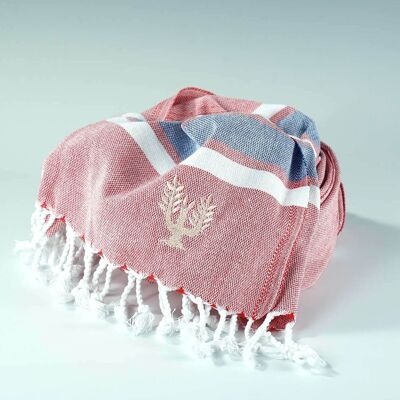 Hampton Hammam Towel | Red, White & Blue | Wildash London