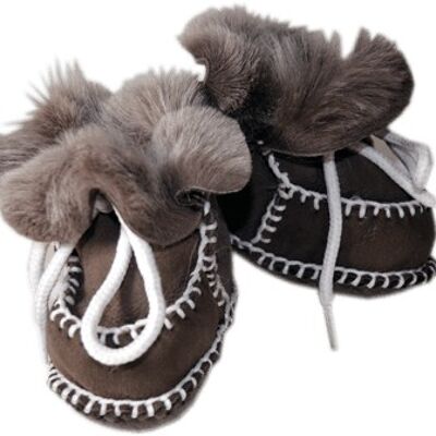 Shearling Baby Booties S 3-12 Months - Glitter Brown & Brown Shearling