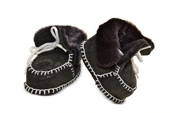 Chaussons bébé Shearling S 3-12 mois - Terracotta & Black Shearling 8